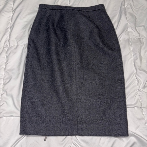 J.Crew soft 100% wool pencil skirt size 0 grey charcoal zipper - Picture 5 of 7